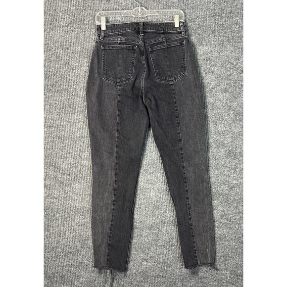 Abercrombie & Fitch Womens The Mom High Rise Jeans Size 27 Black Denim Frayed - Picture 2 of 10